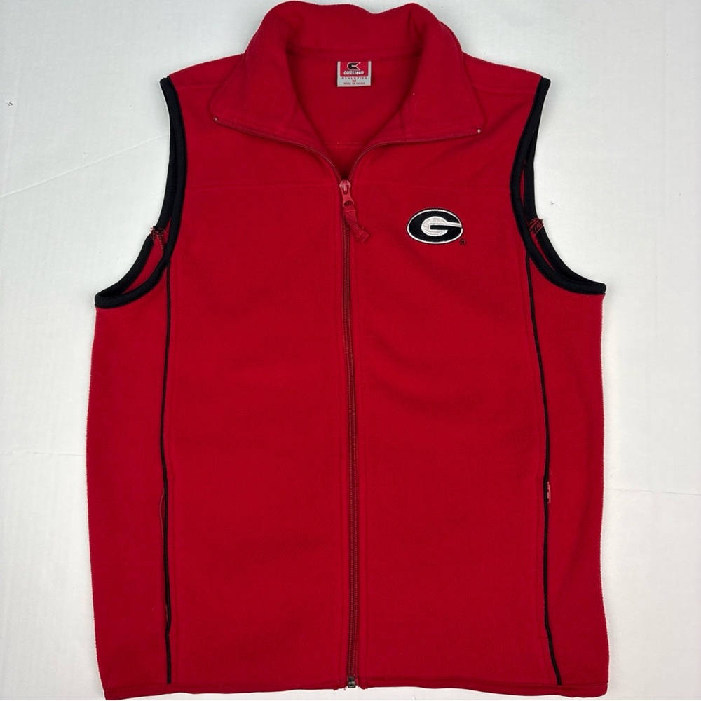 Georgia Bulldogs Men Medium Vest Red Fleece Embroidered Sleeveless SEC Football